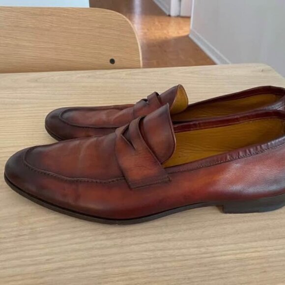 Magnanni Flex leather penny loafer shoes size 46 - Picture 1 of 7